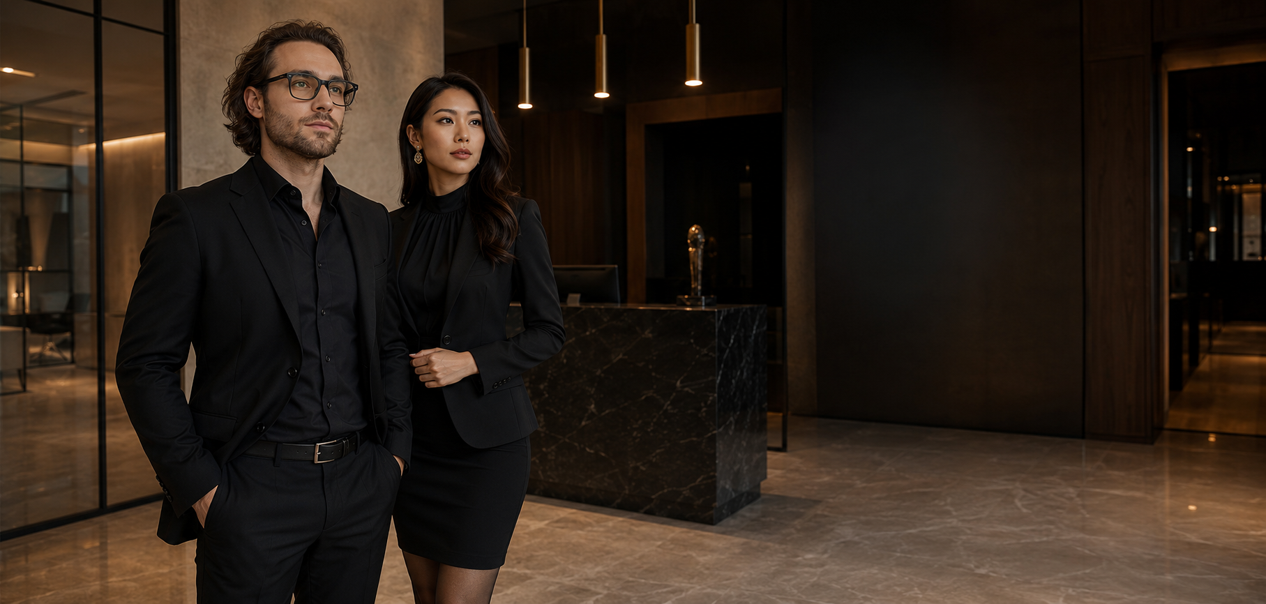Premium Chairmetrics command pair in a refined private reception environment